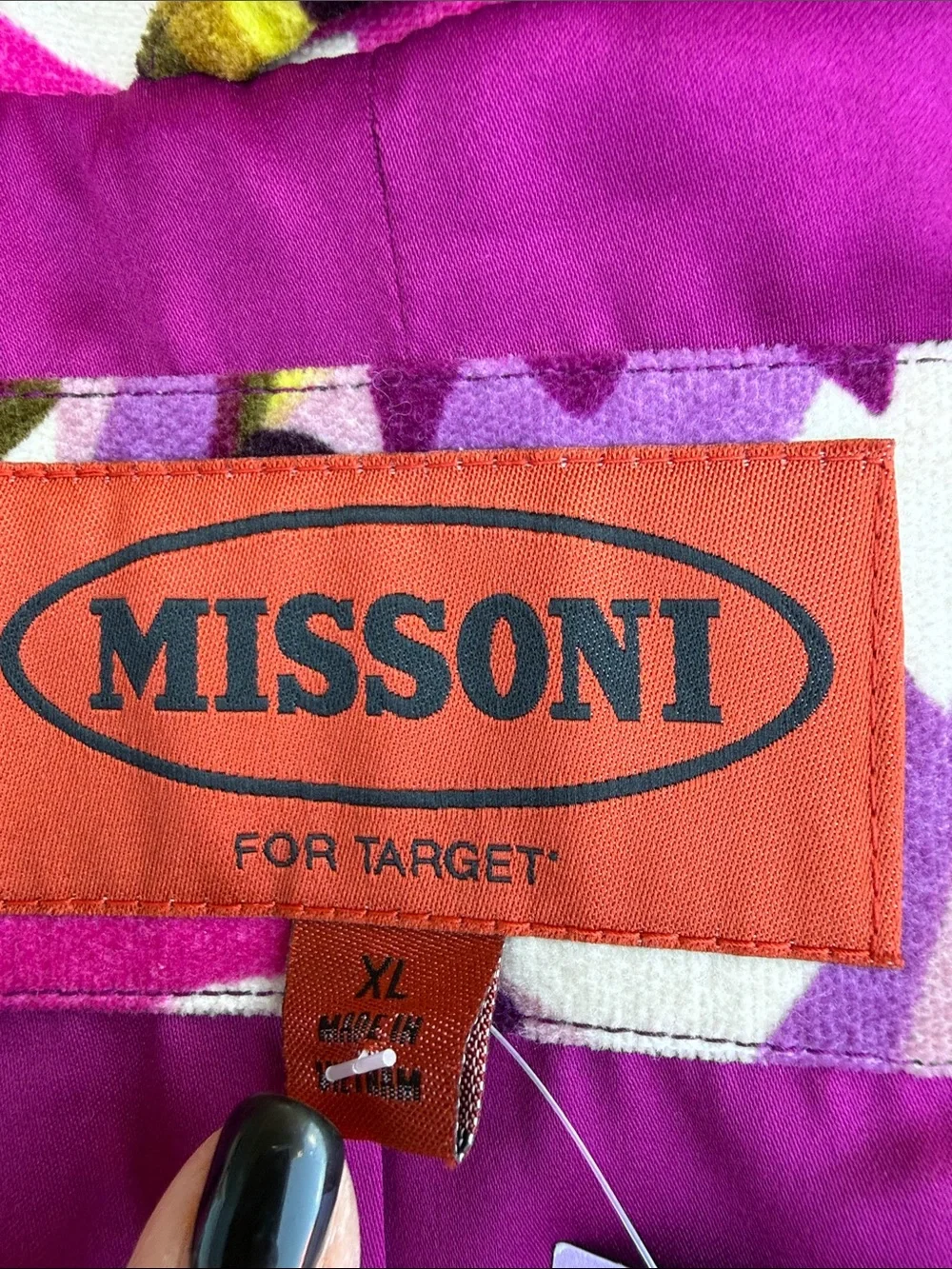 Missoni for Target Purple Pink Floral Double-Breasted Coat XL - Picture 9 of 11